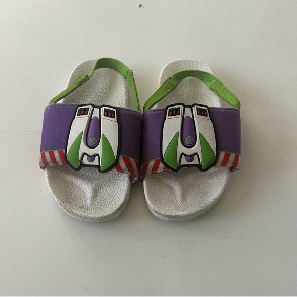 Disney Store Buzz Lightyear Toy Story Slides Flip Flops for Kids 7/8 - Picture 5 of 6